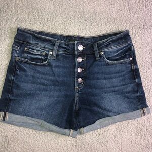 Silver Jeans womens Denim Shorts Suki Button Fly Selvedge Shorts Size 28 Blue